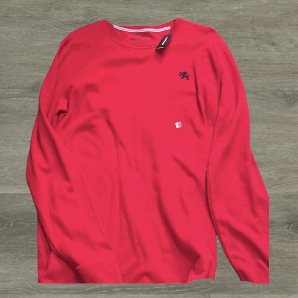 NWT express red waffle long sleeve